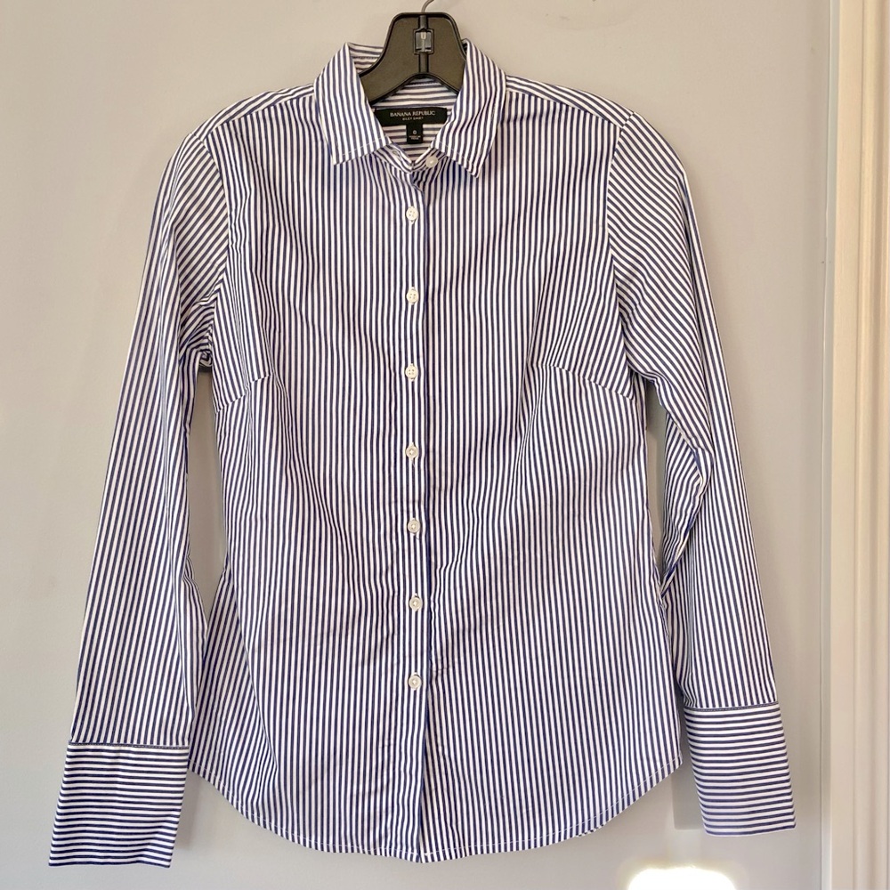 Banana Republic blue stripe Button Down Shirt